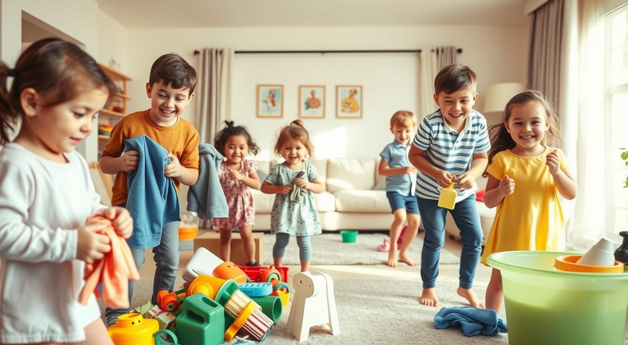 como envolver as crianças na arrumação