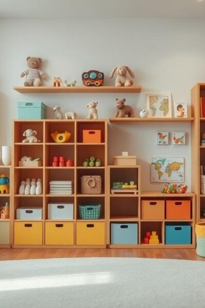 organização de brinquedos em espaços pequenos